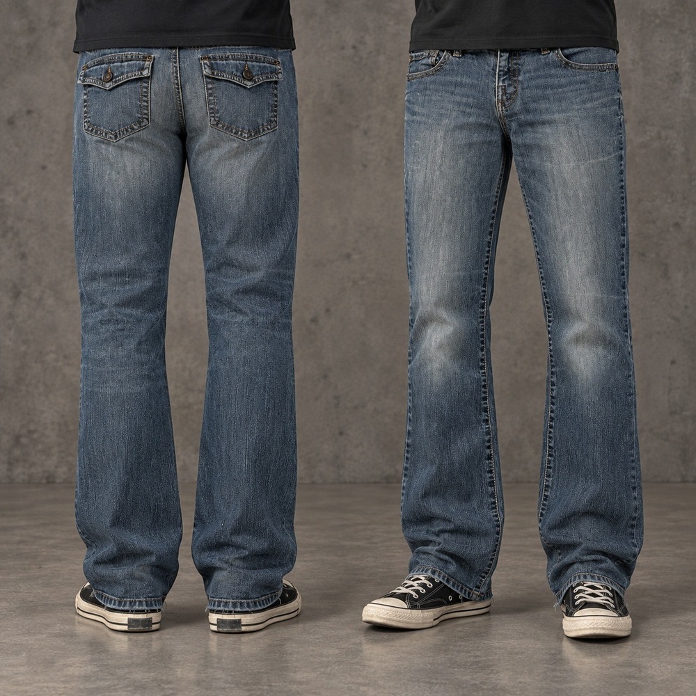 30x30 Blue Distressed Faded Bootcut Jeans Y2K